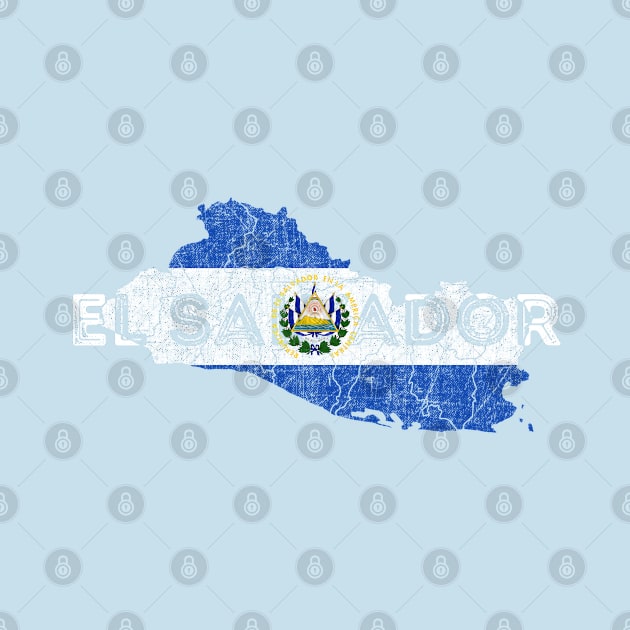 El Salvador Map Shape and Flag by Family Heritage Gifts