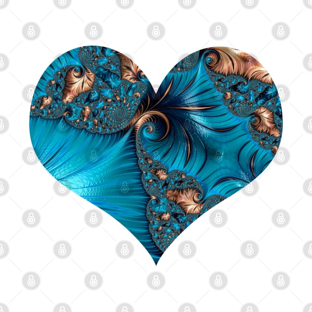 Turquoise Fractal Heart by Colette22