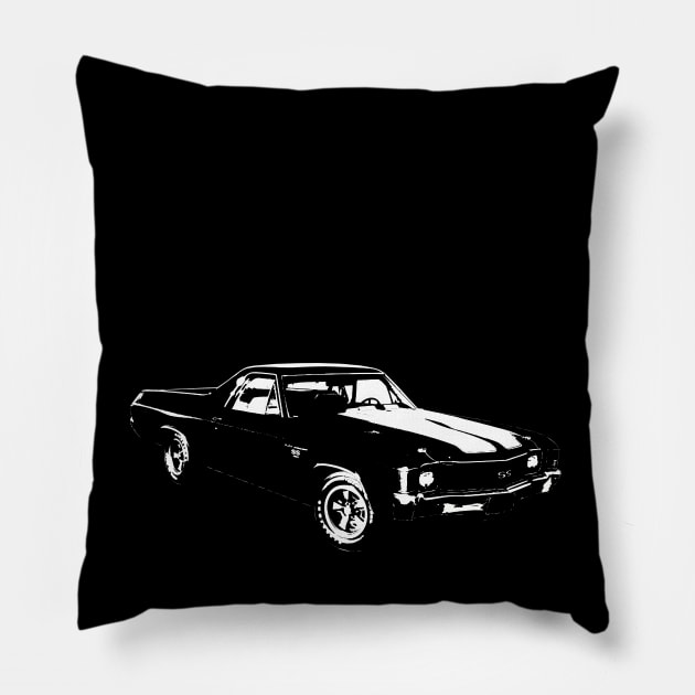 1971 El Camino SS Pillow by GrizzlyVisionStudio