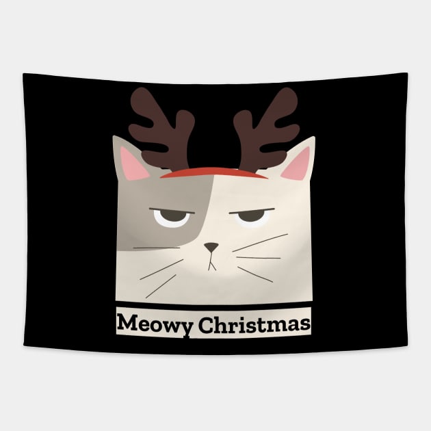 Meowy Christmas Tapestry by Horisondesignz