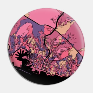 Genoa Map Pattern in Purple & Pink Pin