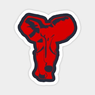 Red Charging Elephant Magnet