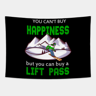 Happiness buy lift pass wintersport ski Design Tapestry