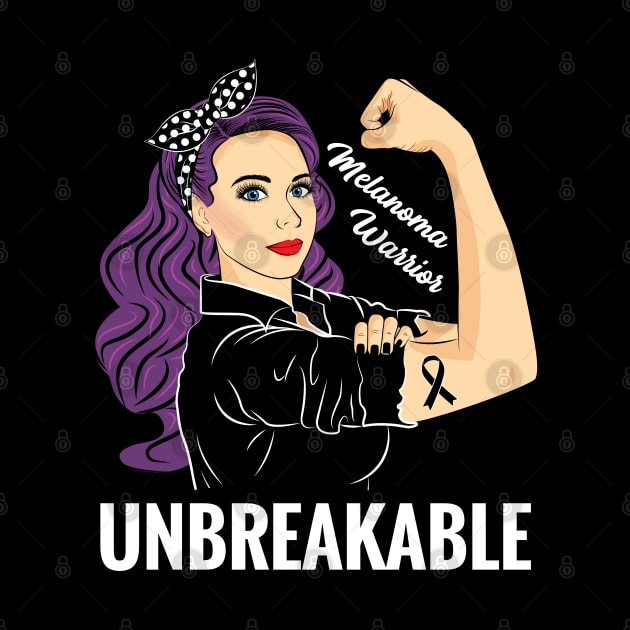 Melanoma Cancer Warrior Awareness Skin Unbreakable by ZNOVANNA