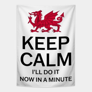 Keep Calm I'll Do It Now In A Minute Tapestry