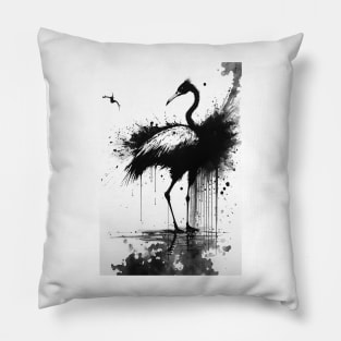 Flamingo Ink Painting Pillow