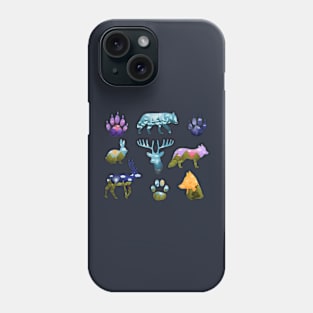 animals silhouettes landscape Phone Case