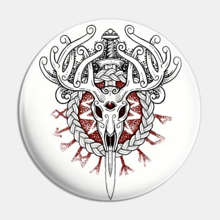 Deer viking skull Pin