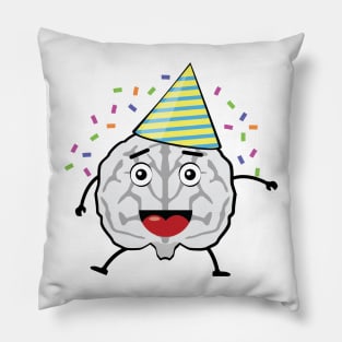 Happy Brain - Funny Illustration Pillow