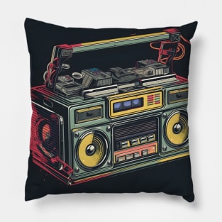 Ghetto Blaster Boom Box 80s Hip-Hop Stereo Pillow