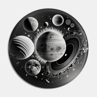 Sticker from Solar System as Vinyl Record Pin