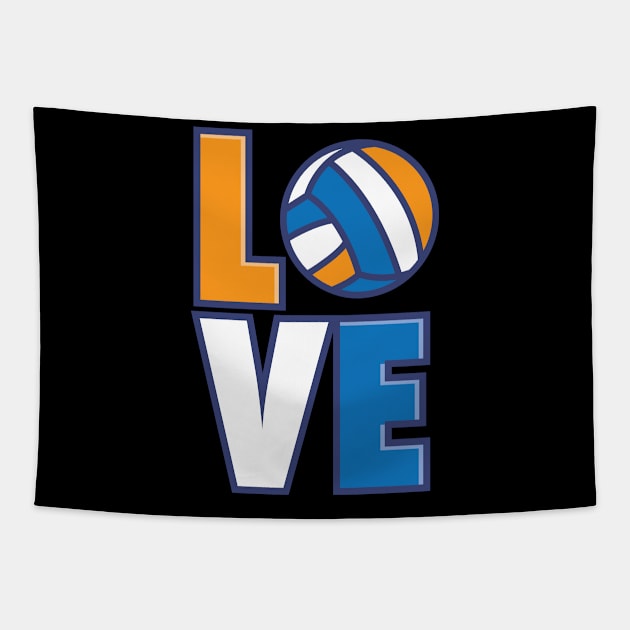 Love Volleyball Gift Volleyball Team Print Tapestry by Linco