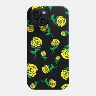 Yellow Rose Hand Drawn Roses Pattern Phone Case