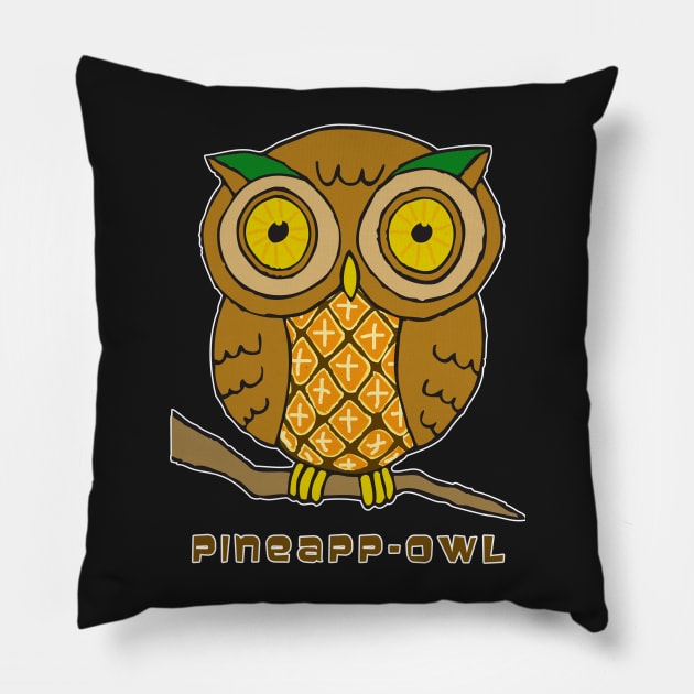 Pineapp-owl Pillow by headrubble