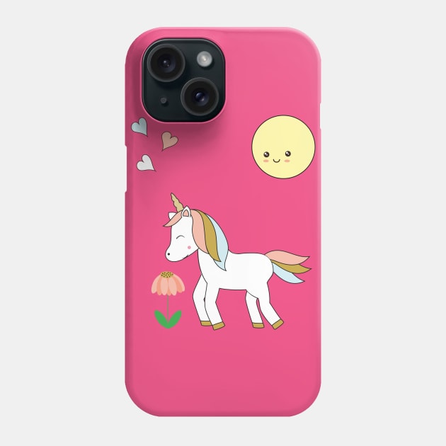 Unicorn and flower Phone Case by grafart