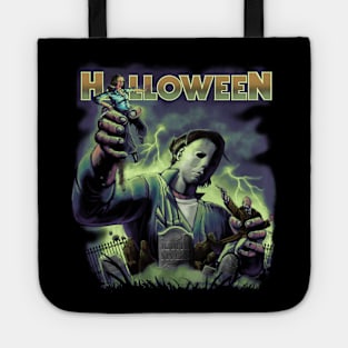 halloween graveyard orange Tote