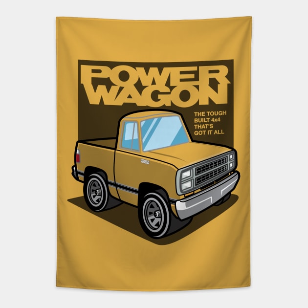 Impact Yellow - Power Wagon (1980) Tapestry by jepegdesign