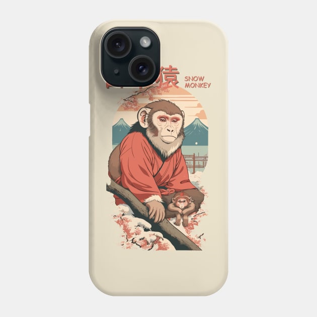 snow monkey Phone Case by AOAOCreation