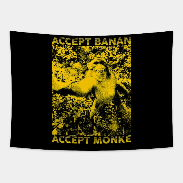 Accept Banan Accept Monke Tapestry by giovanniiiii