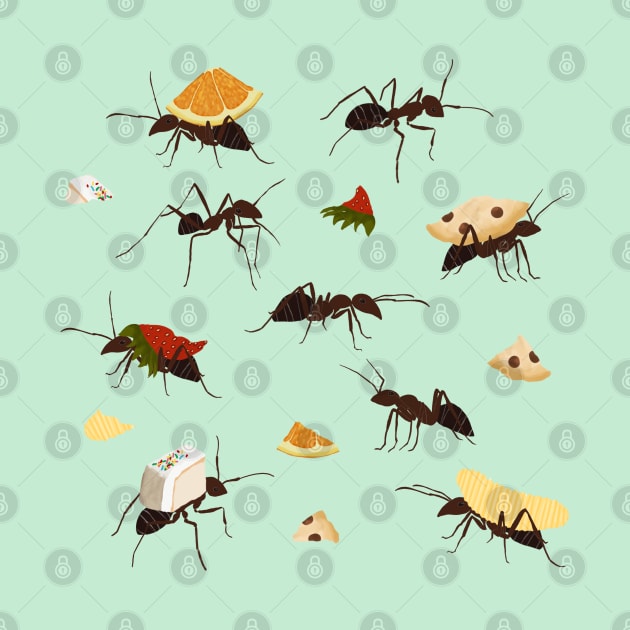 Ants Carrying Snacks by ahadden