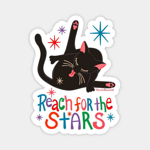 Reach For The Stars - Funny Cat Butt Magnet by carriecantwell