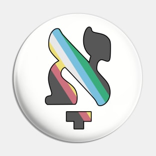 Kometz Aleph (Disability Pride Colors) Pin