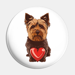 Valentine Yorkshire Terrier Shaped Chocolate Pin