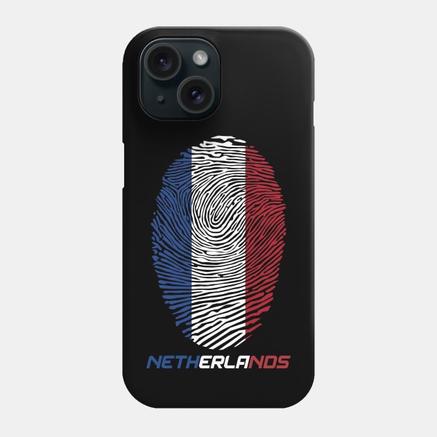 Fingerprint Netherlands Flag Phone Case by Lotemalole