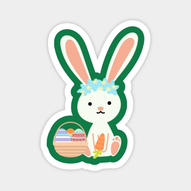 Easter Bunny Magnet by BuddiccaDesigns