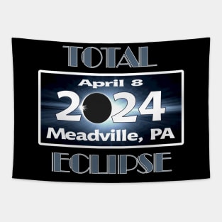 Meadville Pennsylvania Total Solar Eclipse 2024 Path of Totality Tapestry