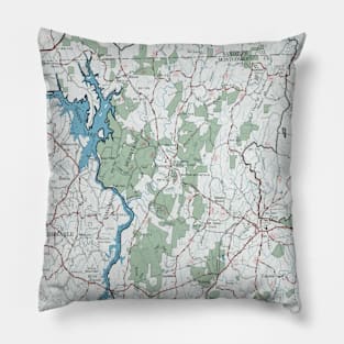 Old Uwharrie National Forest Map (1970) Vintage North Carolina Woodland Reserve Atlas Pillow