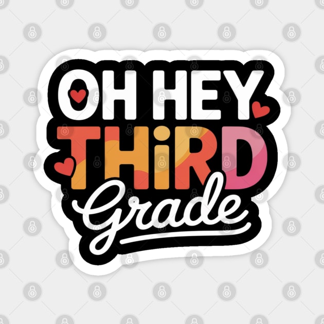 Third Grade Girl Back To School Students Teacher Magnet by Ink Lines