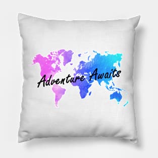 Adventure Awaits - World Travel Pillow