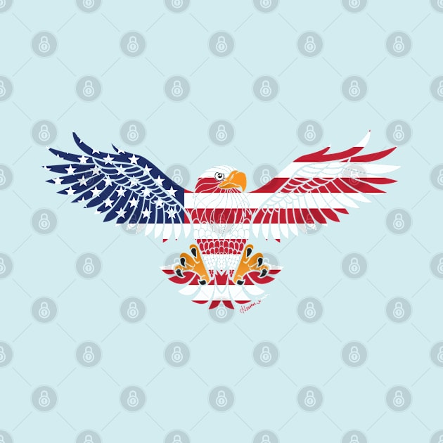American Flag Eagle by artsytoocreations