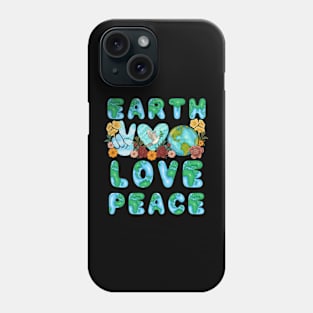 Earth Love Peace Retro Art 2 Phone Case