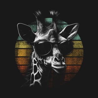 Cool Giraffe With Sunglasses Vintage Look T-Shirt