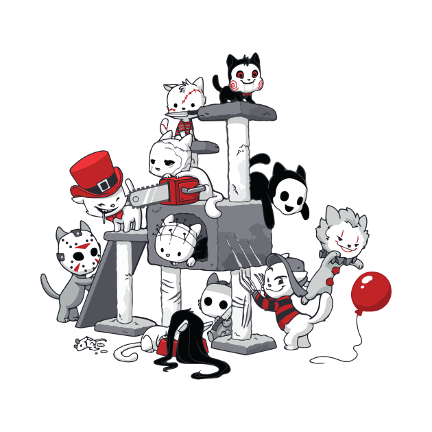 I Love Cats Horror Kitties Halloween Shirt by chuhe86