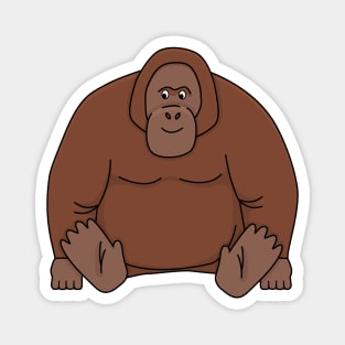 Cartoon cute brown Orangutan Magnet