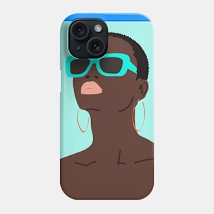 Black girl with sunglasses Phone Case