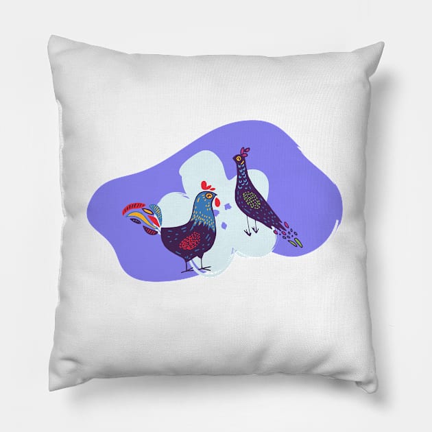 Scandinavian Birds Pillow by KirstenStar 