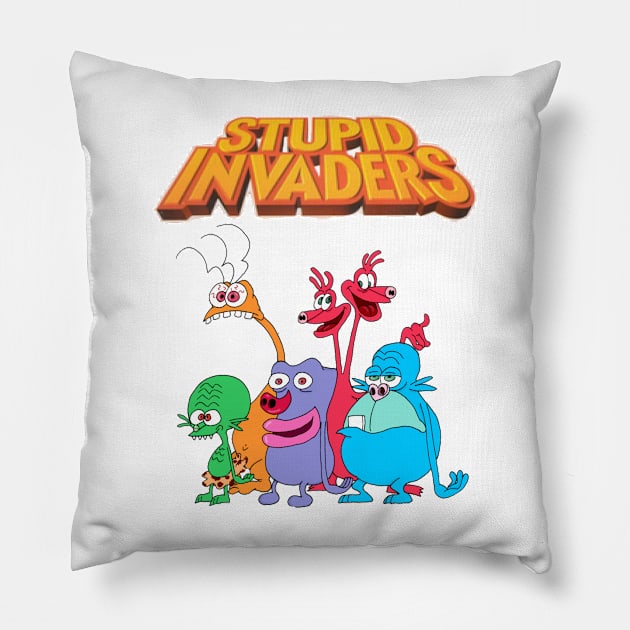 Stupid Invaders Pillow by Mr.Nikils