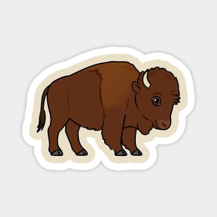 Cute Bison Cartoon Magnet