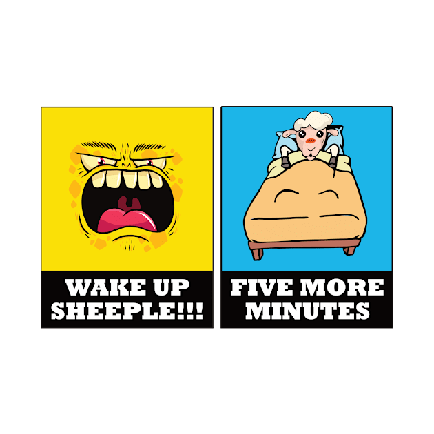 Ironic Wake Up Sheeple Design by Watersolution