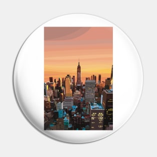 New York City illustration Pin