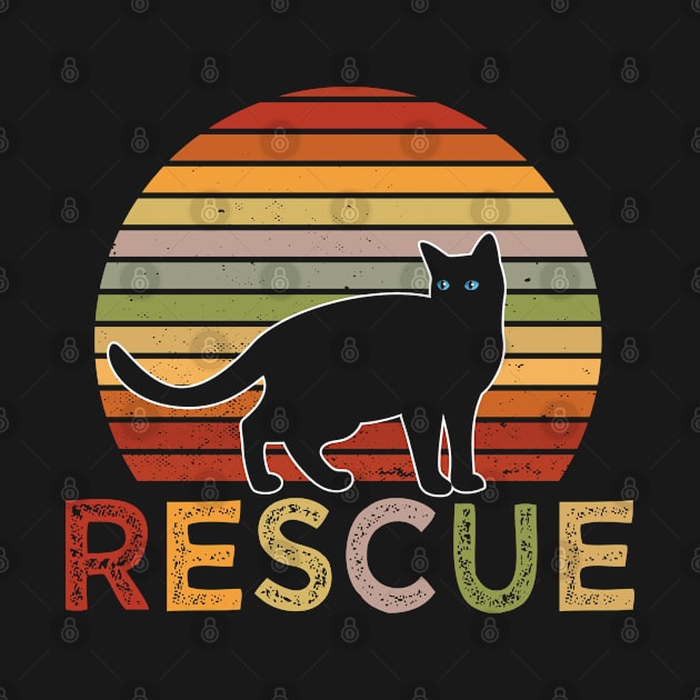 Vintage Retro Sunset Cat Rescue Adoption by TeddyTees