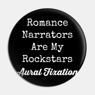 Romance Narrators are my Rockstars-White Lettering Pin