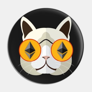 Ethereum Cat Hipster Pin