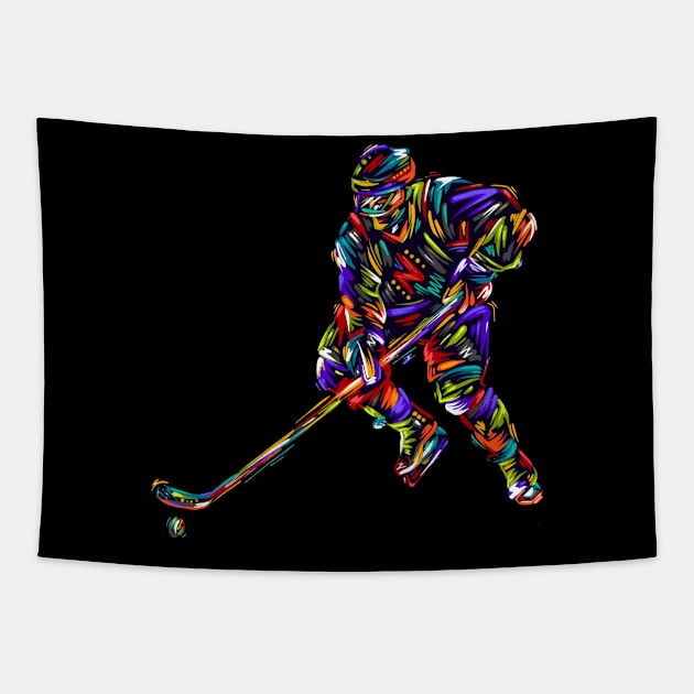 Hockey player Tapestry by Razym