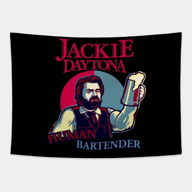 Jackie Daytona Human Bartender Tapestry by AxLSTORE