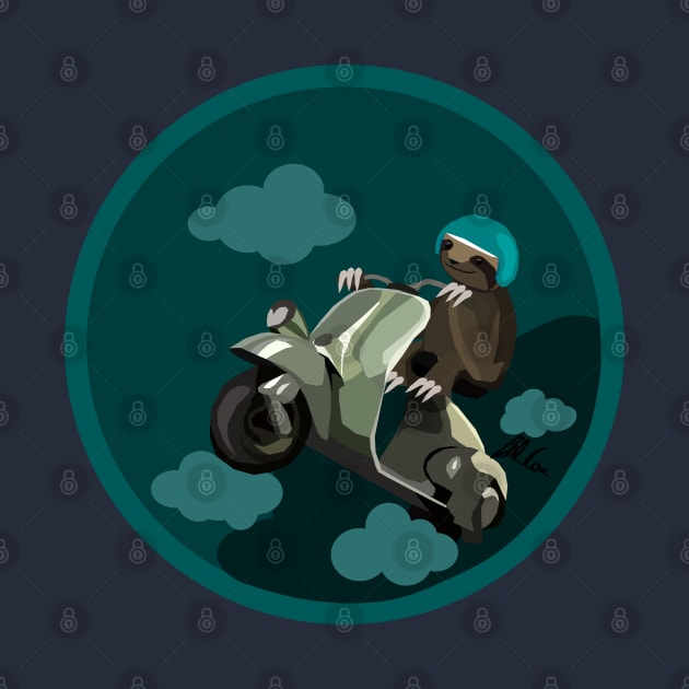 Sloth on a Scooter by Battle Bird Productions